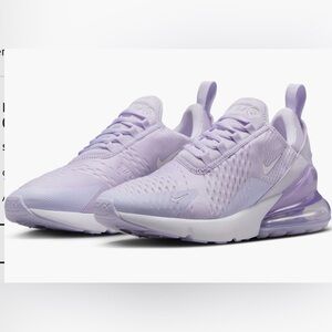 Nike Air Max 270 Sneaker Shoes New NIB Amethyst Purple White AH6789-502